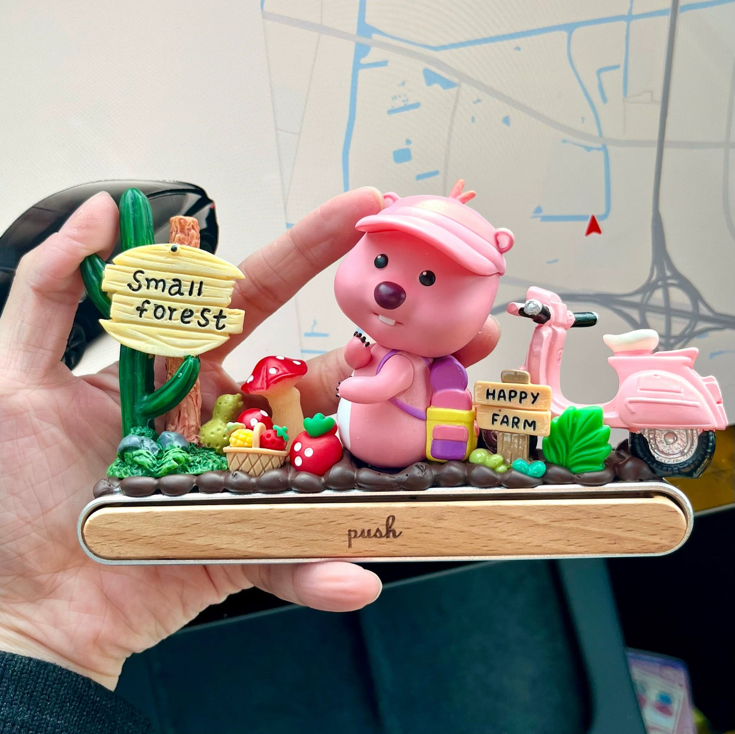 Pink Bear Ice Cream Dashboard Ornament