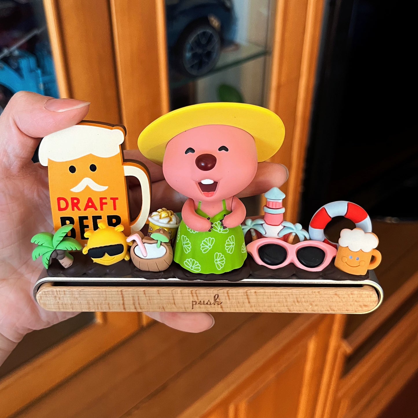 Pink Bear Ice Cream Dashboard Ornament