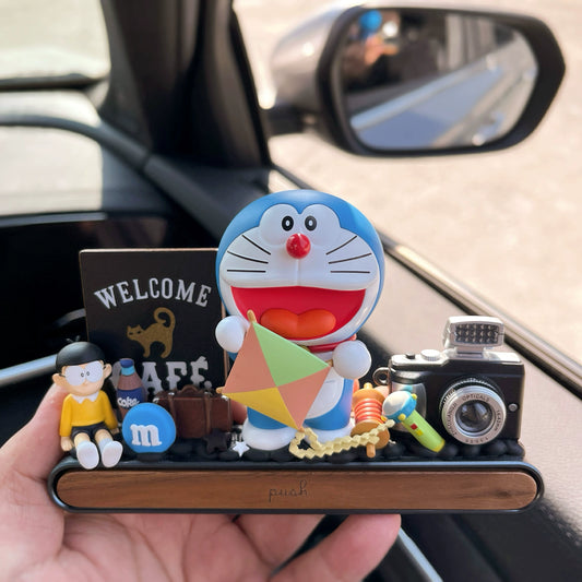 Doraemon car ornament dashboard decoration with temporary parking number plate