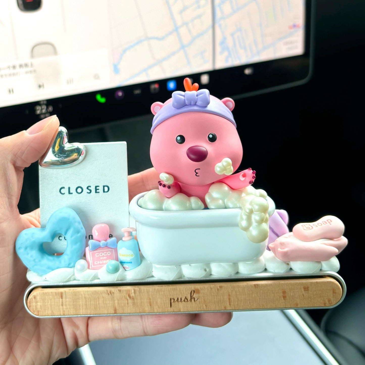 Pink Bear Ice Cream Dashboard Ornament